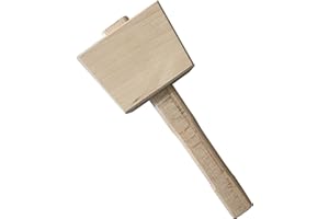 Beechwood Wooden Carpenters Mallet Tool - By Footprint Tools. Perfectly Balanced for Ease of Use. Ergonomic Handle. Woodworking Hammer for driving wood together, hammering dowels and striking chisels.