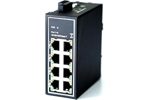 WIWAV WDH-8GT-DC 10/100/1000Mbps Switches Ethernet industriales Gigabit de 8 Puertos no administrados con riel DIN/Montaje en Pared (Certificación UL, sin Ventilador, -30°C ~ 75°C)