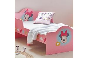 Disney Classic Mimmi Pigg Småbarnssäng: Robust konstruerad träkonstruktion, skyddade sidor, träskivor, passar 140 cm x 70 cm madrass (madrass ingår inte)