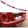 TOMALL Rear Bumper Guard Protector Compatible with Mini Cooper F56 F55 R55 Anti-Collision Strip Trunk Threshold Door Protector Car Door Edge Trunk Trims Exterior Accessories for Car (Red Flag)
