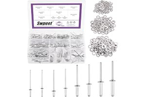 Swpeet 560 st silver 3/32 tum 1/8 tum 5/32 tum 3/16 tum popnitar sortimentsats med stödbrickor i rostfritt stål, blandade alu