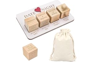 DEZP 1 Set Dadi Divertenti Dadi di Legno Dadi da Gioco Giochi di Legno Dadi Gioco Dadi per Data di Coppia con Custodia in Flanella