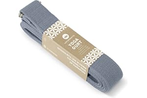 LOTUSCRAFTS Sangle de yoga, Ceinture de yoga, 100% coton bio, pour un meilleur étirement, pour débutants et avancés, 250 x 3,8 cm