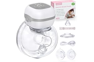 Jheppbay Tiralatte elettrico, tiralatte indossabile elettrico, tiralatte portatile a mani libere, 12 livelli 3 modalità, senza BPA