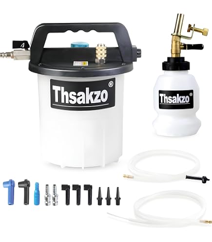 Kit Purgador De Frenos Profesional 3L Para Moto/Coche/ATV - Incluye Depósito Recambio Y 18 Adaptadores - Sistema De Sangrado Eficiente