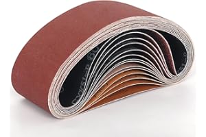 Aucenix 14Pcs Sanding Belts for Sander: 75 X 533 mm Sander Belts with Assorted Grits (60/80/120/180/240/400/600) - Abrasive Belts for Wood Paint Metal Sanding Polishing (14Pcs - 75 x 533 mm)