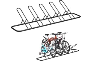 Mr IRONSTONE 5 Bike Stand Bike Floor Stand for Garage Indoor Outdoor Bike Rack Storage Bicycle Parking Stand for Mountain Bike Road Bike and Kids Bike, Black