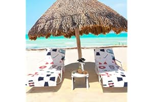 GZGZADMC Beach Towel, Beach Chair Cover, Sun Lounger Beach Towel, Sunbed Towels for Sun Lounger, Chaise Lounge Towel Cover, Sunbed Towels with Pockets