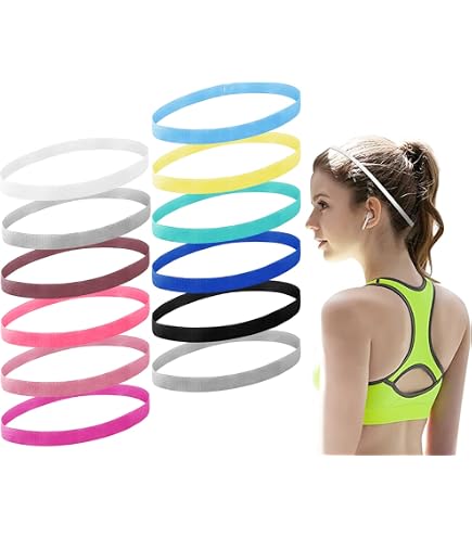 Fascia da allenamento da donna leggera fascia sportiva assorbe il sudore antiscivolo fascia da palestra ad alta elasticità, fascia da yoga antiscivolo per le donne