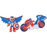 Marvel Iron Man and his Awesome Friends Captain America: Sam Wilson Super Bike Aksiyon Fig&uuml;r&uuml; ve Oyuncak Motosiklet