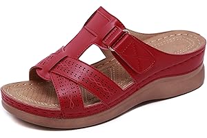 CELANDA Mules en Cuir pour Femme Sandales Mode Bout Ouvert Compensées Plateforme Pantoufles Premium Orthopédiques Sandales Vintage Chaussons de Plage d'été Taille:36-44 EU