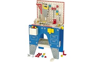 leomark Zestaw drewna stolarza - Don Juan - Warsztat, Wysoki: 80,5 cm, Mechanik młodych stolarzy z narzędziami, Zabawka dla dzieci, Akcesoria
