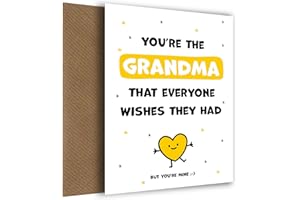 HEY CHIMP Cute Grandma Birthday Cards for Women from Grandson or Granddaughter - You're the Grandma Everyone Wishes they Had - Happy Birthday Grandma Card (But You're Mine).