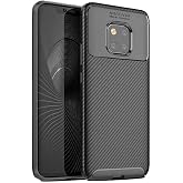 Aksesuarcim Huawei ile Uyumlu Mate 20 Pro Kılıf Silikon İnce Karbon L&uuml;x Parmak İzi Yapmayan Tarz Kapak Siyah