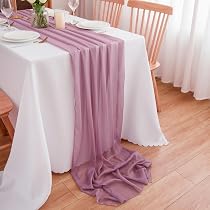 Runner Da Tavolo Bohémien In Garza, 90x300 Cm, Rosa, Per Matrimoni E Compleanni, Tessuto Morbido