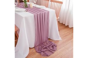CHUQING Camino de Mesa de Gasa, Color Rosa Envejecido, para Boda, Comedor, Fiesta, Vacaciones, decoración, 300 x 70 cm