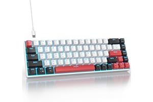 SbocKeeb 65% Teclado Mecánico，Teclado Gaming 60 Mini 68 Teclas con Cable, Retroiluminado LED, Diseño QWERTY Americano para Laptop y PC, Gamers
