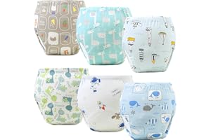 volumoon 6 Stück Baby Trainingshosen Töpfchen, Trainerhosen Kleinkinder, trainingsunterhose Kinder, Waschbare Trainingshose Jungen und Mädchen 2-6 Jahre, 100% Baumwolle Atmungsaktiv (110,13kg-20kg)