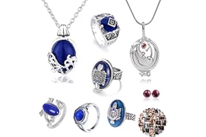 UOYU The Vampire Gioielli Elena Gilbert Apertura Vervain Locket Collana con ciondolo in cristallo zaffiro 28 pezzi