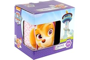 POS HANDELS GMBH P:os 29466 - Kubek do picia modny z motywem Psiego Patrolu, kubek dla chłopców i dziewczynek o pojemności ok. 200 ml, z porcelany, w pudełku prezentowym, do kuchenki mikrofalowej i mycia w zmywarce