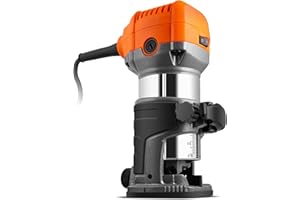 VonHaus — Défonceuse compacte 710 W — 3 pinces de serrage : 1/4”, 6 mm, 8 mm - Base de taille du bois et des stratifiés incluse