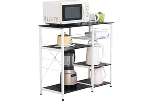 ‎GRANDMA SHARK GRANDMA SHARK Baker's Rack,küchenregal standregal, mikrowellenhalter,Utility Workstation Stand,metallregal aus Holz und Stahl