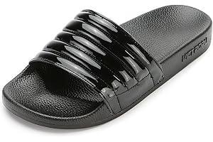 VICT POPU Damen Slides Badeschuhe Hausschuhe Badeschlappen Sommer Schlappen Gartenschuhe Rutschfeste Badelatschen Flach Strand Sandale