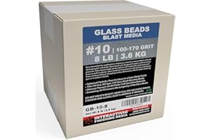 INTERACTIVIA #10 Glass Beads - 8 lb or 3.6 kg - Blasting Abrasive Media (Extra Fine) 100-170 Mesh or Grit - Spec No 10 for Blast Cabinets Or Sand Blasting Guns - Small Beads for Cleaning and Finishing