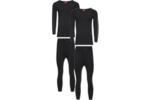 HEATWAVE THERMALWEAR Heatwave® Pack of 2 Men's Extreme Thermal Underwear Set, Long Sleeve Top & Long Johns Set, Winter Thermals