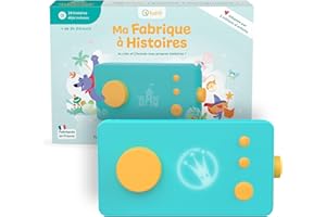 Lunii - Ma Fabrique à Histoires Verte + 2h30 d'histoires à Composer incluses à télécharger, Boîte à Histoires Interactive pour Enfants de 3 à 8 Ans - Conteuse fabriquée en France