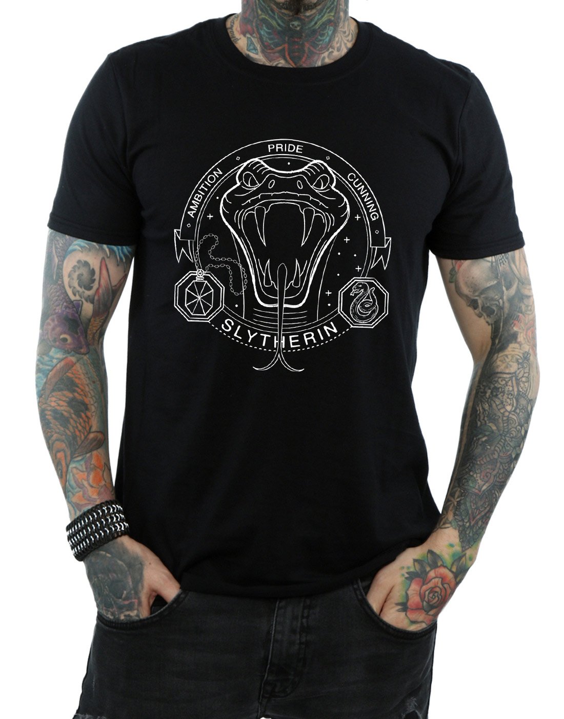 Harry-Potter-Herren-Slytherin-Seal-T-Shirt