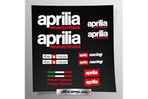 Kit adesivi compatibile con serbatoio e casco moto racing factory BIANCO | Base Vinile Trasparente FACILE APPLICAZIONE Stampa UV | scritte loghi | Stickersland® - Aprili
