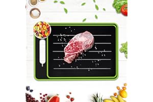 Tefelan rápida Tabla de descongelar, 4 en 1, con Afilador de Cuchillos Integrado y Rallador de Especias, Bandeja descongelación-Verde