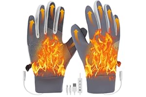 Sockywin Guantes Calefactables Electrónicos para Hombre y Mujer, Guantes Calefactables Moto Invierno Térmicos de Artritis USB Calentador de Mano para Esquí Motociclismo Pesca Senderismo Caza