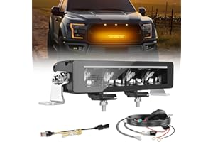 BraveWAY Barre Rampe Led Drl 10" 40W 8000LM Projecteur Longue Portée Homologation ECE Barre Led 4x4 Pour Les Véhicules De Tracteurs Agricoles, 4x4 Quads, Poids Lourd, Caravanes，Avec Kit De Câbles