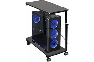 VIVO Large PC Cart with Storage Shelf, Premium Adjustable Mobile CPU Holder, Fits Gaming PC’s, Printers, Full ATX Tower Floor Stand with Locking Wheels, Black, CART-PC03P