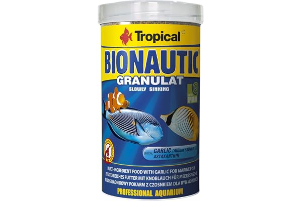 BIONAUTIC GRANULAT 500ml / 275g - Nourriture a Multi-ingrédients avec ail pour Poissons Marins