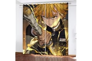 SMNVCKJ Demon Slayer Anime - Tende oscuranti per ragazzi e ragazze, camera da letto, cameretta dei bambini, tende traforate (4,150 × 166 cm)