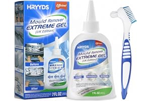 HRYYDS Mould Extreme Gel UK – Fast-Acting Mould Remover Gel for Bathroom, Shower, Tiles, and Washing Machine Seals | Deep Cleaning Mold Stain Remover & Magic Mould Cleaner 7oz