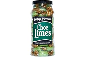 Chocolate Limes Sweets (430g) Original Retro Choc Limes Sweets Gift Jar By Bentley & Ackerman's Sweet Shop.