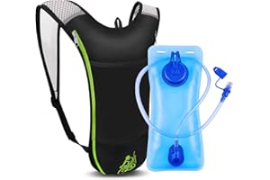 GIEMIT Trinkrucksack, Trinkrucksack mit 2 l Wasserblase für Damen und Herren, isolierter Tagesrucksack, leichter Wasserrucksack, Rucksackbehälter für Wandern, Laufen, Camping, Outdoor-Aktivitäten