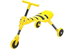 Scuttlebug 3-Wheel Foldable Ride-On Tricycle for 1+ Year Old Boys and Girls, Bumblebee Trike, Antennae Handlebar, Develop Your Toddler’s Balance and Motor Skills, Fun with No Surface Scratches