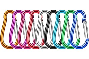 JOYSKY 9 Stück Karabiner Klein Schlüsselanhänger Mini Karabinerhaken Karabiner Schlüsselanhänger Bunt Aluminium für Outdoor Camping Zuhause Wandern