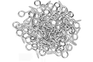 MZMing [300 Pack] Mini Vis à Œil 15mm x 7mm Tige à Vis Plaqué Chromé Crochet à Oeil Accessoires pour Fabrication de Bijoux Bricolage Création Fimo Bois Résine Petits Articles Ornés Projets D'artisanat