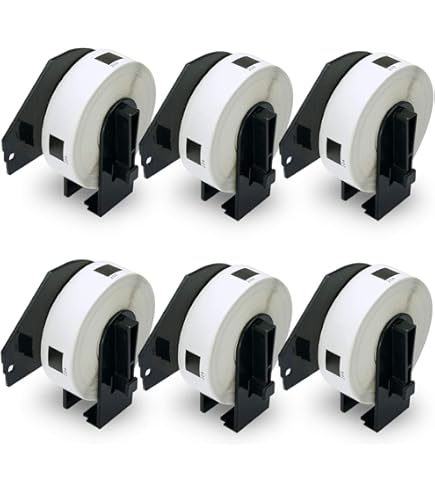 Vhbw 5X Etiketten-Rolle Mit Halter 62mm X 100mm Ersatz Für Brother DK