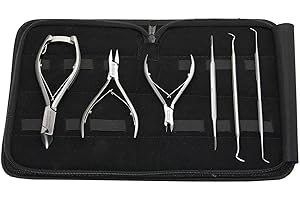 ‎INSTRUMENTENRW Fußpflege-Set Profi Nagelzangen Set Allrounder für normale und eingewachsene Nägel mit Nagelzange Kopfschneider Nagel-Eckenzange Nagelhautzange Eckenfeile Nagel-Eckenheber aus Edelstahl im Etui