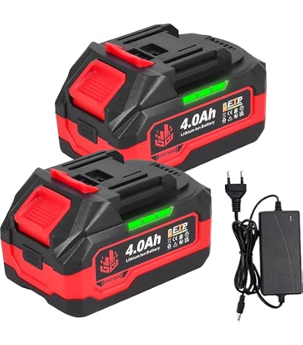 ONEVAN – Pack 2 Batteries Lithium 20V 4000mAh + Chargeur Rapide 1,2A – Pour Outils électriques ONEVAN