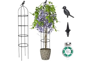 PICK FOR LIFE Garden Trellis for Climbing Plants Outdoor, Tall Rustproof Plant Support Trellis for Potted Plants Climbing Vine Rose Clematis Outdoor Indoor Garden Obelisk Trellis (H: 175cm)