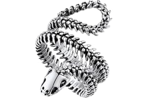 Bandmax Anello Serpente Donna Uomo, Vintage Anello Uomo Acciaio Inossidabile, 3 Stili + 07-14 US Misura Anello Gioielli di Moda, Idee Regalo per Punk Hip Hop Rapper