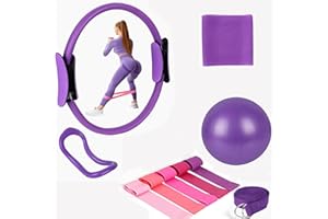 Jiahuade 10 Pièces Ensemble D'anneaux de Pilates,Anneau de Pilates,Kit Essentiel de Pilates,Pilates Accessoires,Ensemble de bagues de Pilates,pour Les Jambes,Les Bras et Les Cuisses,Perte de Poids
